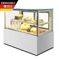 德玛仕(DEMASHI) 商用蛋糕柜展示柜 白色弧形两层(直角+三层+(白色)) 0.9米台式