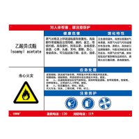 安赛瑞(SAFEWARE)职业病危害告知卡（乙酸异戊酯）60×45cm 塑料板