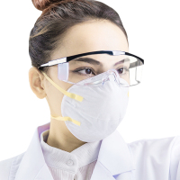 趣行 多功能护目镜 防雾防唾沫飞沫飞溅防尘平光眼镜 黑边护目镜（单位：个）