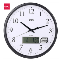 得力(deli)9005-9008挂 钟闹 钟(黑/白)(只) 吊 挂 钟