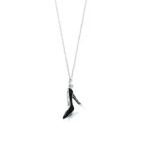 TIFFANY&CO.蒂芙尼：Tiffany 925银 黑色高跟鞋 纯银吊坠银项链
