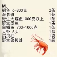 海鲜礼盒M 青岛特产 生鲜礼盒 鲳鱼+海参斑+野生大碟鱼+野生墨鱼+白鳞鱼+大虾+扇贝柱+野生象拔蚌 单盒价