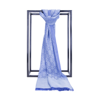 GUCCI 古驰 Gucci围巾 女士双G印花羊毛围巾1659043G646蓝色TU
