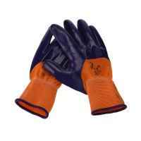 星宇 十三针彩尼龙丁腈半浸手套 N598 M 紫色涂层 12副/包LN