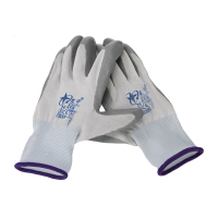 XINGYU/星宇 十三针白尼龙丁腈涂掌手套 吊卡 N558 M 均码 灰色涂层 12副/包 包LN