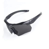 HiSEAESS战术偏光防护镜 战术射击眼镜 战术护目镜射击防风沙 黑色(含3镜片)
