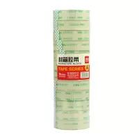 得力(deli)30130 筒装高透明度封箱胶带24mm30y 12卷/件 5件装