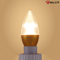 公牛(BULL) D003A-3W LED蜡烛泡(暖光)10只装 金色