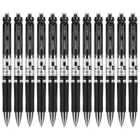 得力(deli) S01中 性笔 0.5mm按动式XHJ办公签 字笔 12支一盒装