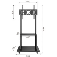 GELIDQ 电视架子落地式带轮移动推车立式一体机支架万能挂架32-75寸通用 可称重120KG 黑色