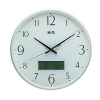 晨光 LCD显示圆形挂钟经典13英寸白ARCN8253