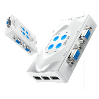 迈拓自动kvm切换器2口4口usb键盘鼠标VGA切屏器二进一出4进1出 2口切换器 201KL