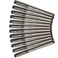 得力S43 0.38mm中性笔黑色财务笔细全针管会计记账用非按动笔 12支/装