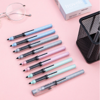 得力S658直液式走珠笔中性笔 黑12支/装