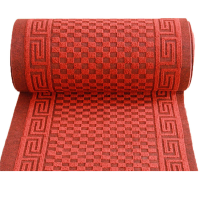 杰满源防滑脚垫PVC提花方格走廊地毯 红色15000*900*5mm