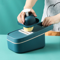 多功能切菜器家用不锈钢擦丝器土豆切片器刨丝器创意切菜神器 切菜器深蓝