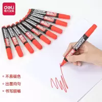 得力/deli 粗头油性记号笔 6881 10支/盒 红色