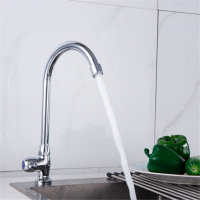 厨房洗菜盆水槽洗手盆铜4分通用立柱立式单冷水龙头304不锈钢龙头