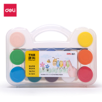 得力(deli) 73873 12色PP盒手指画颜料(混)12色/盒 单位:盒