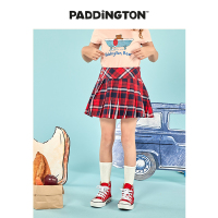 Paddington Bear帕丁顿熊女童半身裙春季英伦风格子百褶裙