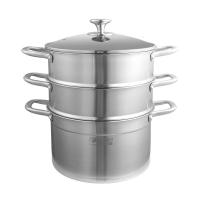 康巴赫ZOUC26A1蒸锅304不锈钢蒸锅三层复底欧式蒸笼燃气煤气电磁炉通用26cm