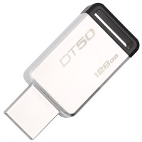 金士顿 U盘 DT50 128GB USB3.1 黑色 金属外壳 无盖设计