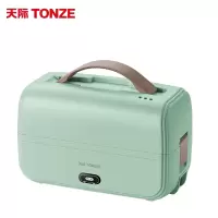 天际加热饭盒保温饭盒可插电热饭菜神器上班族便携加热双层双层304不锈钢内胆 可蒸煮可抽真空电热饭器加热饭盒1升 绿色