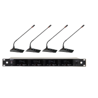 湖山(HUSHAN)高端会议室一拖四U段真分集无线会议麦克风DS-UA40