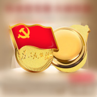 新版胸针强磁铁党员胸章徽章磁铁款100个 (JT)