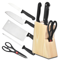 创意多功能 木质刀架落地刀具厨房套刀六件套