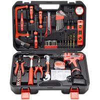 卡夫威尔 冲击电钻家用工具箱套装大号维修安装水电木工日常家居备用工具组套 109件12V锂电钻套装 P2982A