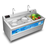 超声波商用洗碗机旋钮定时2米双槽商用全自动大型刷碗机洗肉洗菜机 单位:台