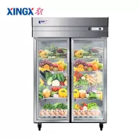 星星(XINGX) BC-880E 802升 商用双门厨房冰箱 全冷藏立式展示冰柜 玻璃门不锈钢保鲜冷柜