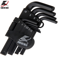 卡夫威尔 平头内六角扳手组公制自行车扳手组手动螺丝刀内六角套装 10件套