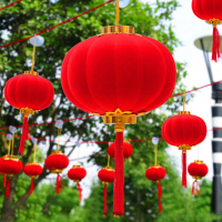 创飞20CM绒布红灯笼