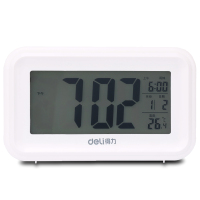 得力8801 多功能电子钟触摸光控感应夜光懒人贪睡闹钟创意床头闹钟