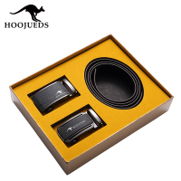 澳大利亚袋鼠HOOJUEDS真皮腰带 双扣头礼盒自动扣皮带商务百搭DS1107