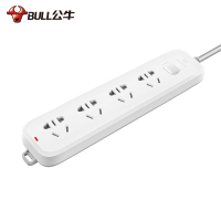 公牛(BULL)新国标GN-B5040全长1.8米四位总控开关带儿童保护门插座/排插/接线板/拖线板/插排 白色