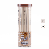 三木(SUNWOOD) 85710原木2B铅笔 50支装3筒