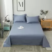 纯棉全棉纯色床单浅蓝色180*230