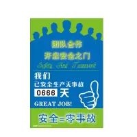安赛瑞(SAFEWARE)转盘式安全生产天数纪录牌(团队合作开启安全之门)60×90cm ZM