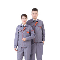 安赛瑞(SAFEWARE)春秋加厚款劳保工作服(套装)XL 涤棉混织 灰色 适合身高173-176cm ZM