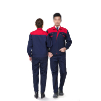 安赛瑞(SAFEWARE)春秋加厚款劳保工作服(套装)XXXL 涤棉混织 上红下蓝 适合身高178-185cm ZM