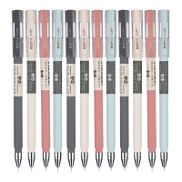 晨光(M&G) AGPA0404 全针管中性笔 本味中性水笔 办公水笔 0.5mm 笔杆颜色随机 12支/盒 单盒装
