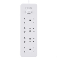 飞利浦 PHILIPS SPS2823B/93 双排8位总控1.8米接线板,新国标白色(包装数量 1件).