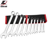 卡夫威尔 汽修铬钒钢梅花开口两用扳手组 机修开口扳手套装 呆扳手组套 10件套两用扳手组