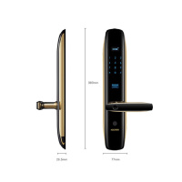 iccssi艾栖指纹锁家用防盗门密码锁智能锁别墅刷卡电子锁木门防撬铁门陶瓷半导体S9000 S9000黑金