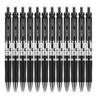 得力(deli) S01 0.5mm按动中性笔办公签字笔 黑色12支/盒 办公用品 黑色