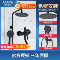 箭牌卫浴(ARROW)全铜龙头黑色花洒套装淋浴家用卫生间挂墙式暗装沐浴器洗澡喷头