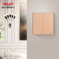 德力西旗舰店开关插座面板多孔86型一开五孔usb家用暗装885金色